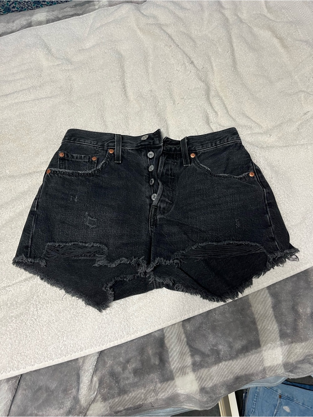 Levi 501 Denim Jean Shorts Black